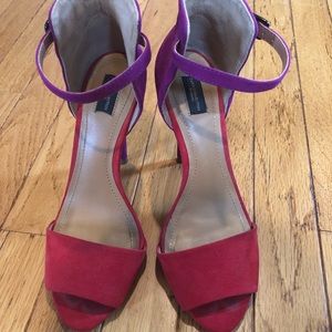 Zara red and purple heels